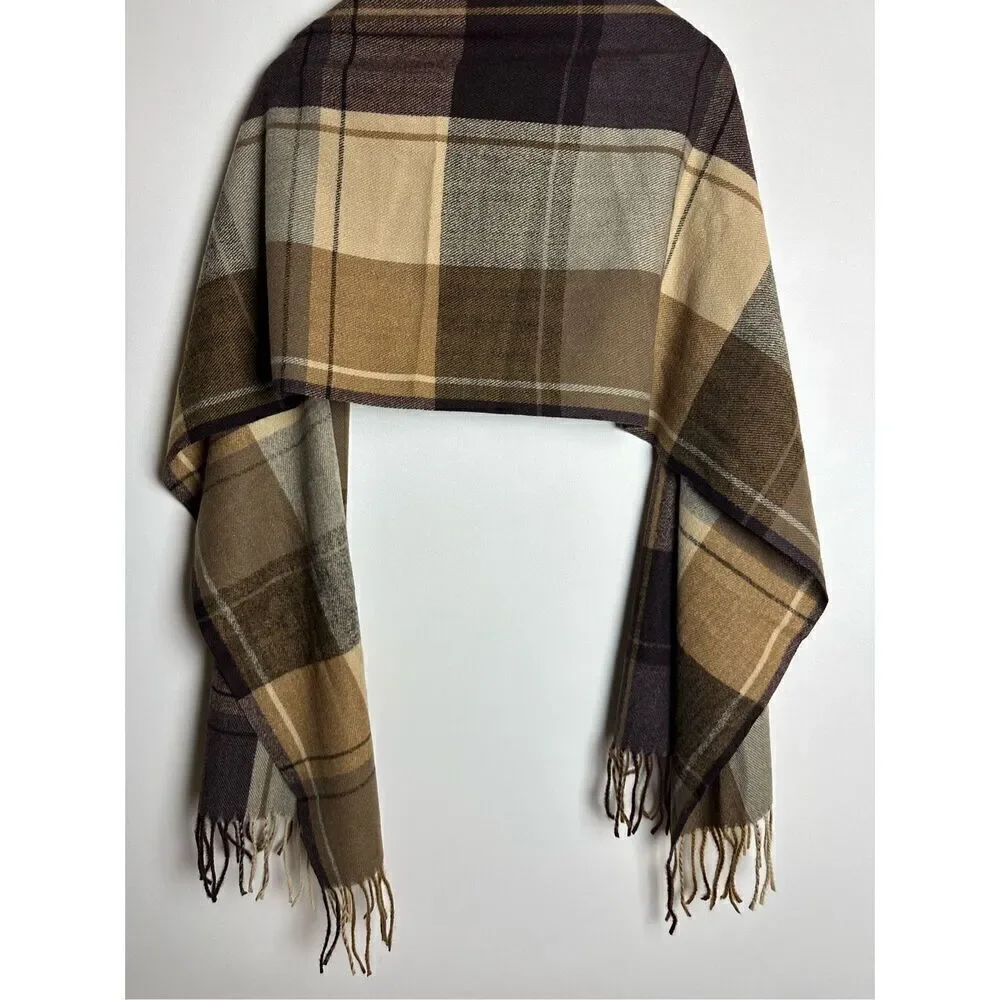 Brown plaid scarf